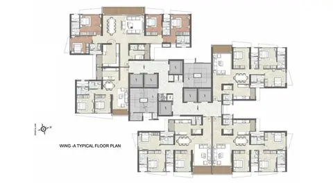 Kalpataru Radiance wing A typical floor plan